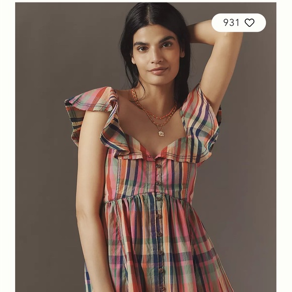 Pilcro Short-Sleeve Mini Babydoll Dress - Picture 2 of 12